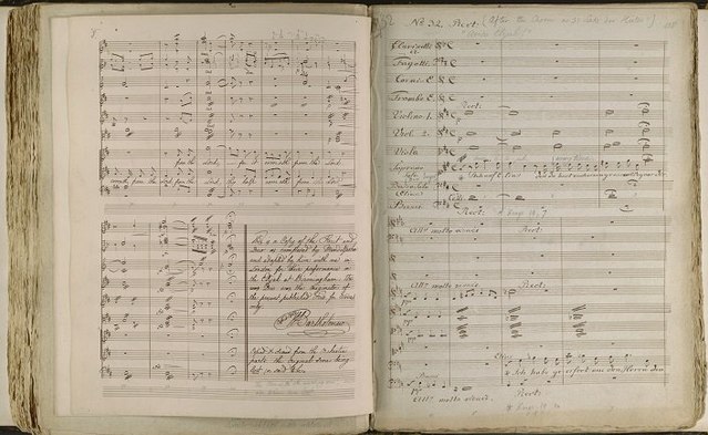 640px manuscript of mendelssohn's oratorio 'elijah'